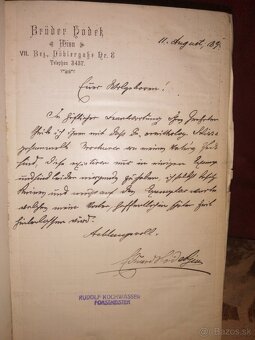 Poľovnícka kniha Venovanie autora Ornithologia 1879 - 7