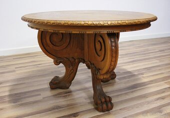 Starožitná řezbovaná pracovna-UNIKÁTNÍ set-6 částí - 7