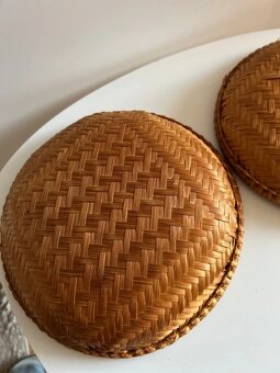 2 ks staré ratanové misky - 7