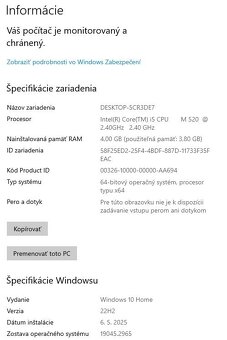 DELL e5410, Intel i5-520M @ 2,40GHz, 4GB DDR3, 250GB HDD - 7
