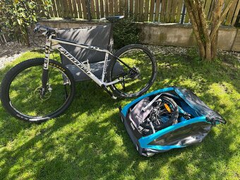 Cyklovozík Thule pre dve deti + Horský bicykel Cannondale - 7