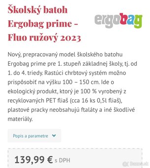 Predám školskú tašku Ergobag vhodný od 1. do 4. triedy - 7