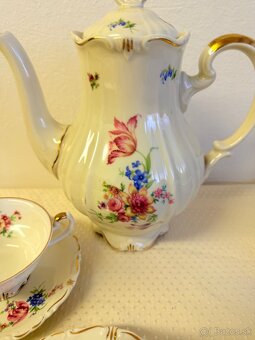 Ranajkovy (cajovy) servis s kvetinkami Bavaria Ivory - 7