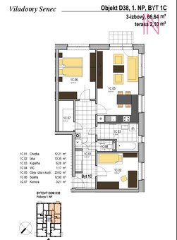 3 izbový byt v Senci s terasou a so záhradou - 7