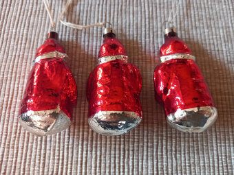 3ks starí vianoční mikulášikovia sklo 7x3,5 cm - po rodičoch - 7