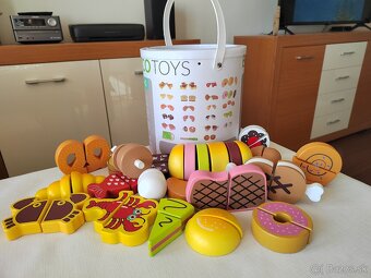 Drevené potraviny na krájanie Eco Toys - 23 ks - 7