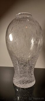Krásna bublinková váza z fúkaného skla výška 21 cm - 7