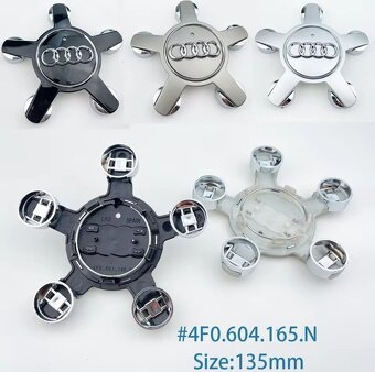 AUDI hviezdicove krytky diskov čierne/šedé/strieborné - 7