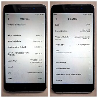 Motorola G22 - Redmi Note 5A - Samsung S9 - Lenovo VIBE K5 - 7