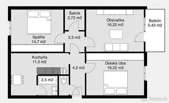 3 izbový byt v Michalovciach – 78 m² s balkónom - 7