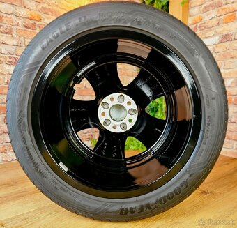 Alu R18 5x112 orig. Mercedes E-class dvojrozmer + letné pneu - 7
