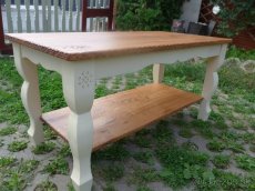 Masívny konferenčný stolík - dub, javor - 7