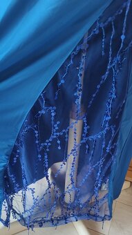 dlhé modre šaty S - 7