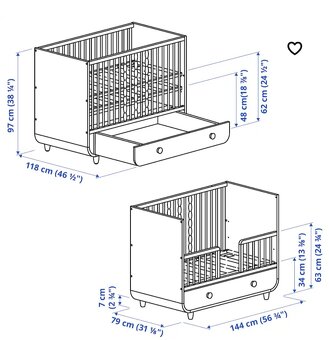 IKEA Myllra detská postieľka s matracom - 7