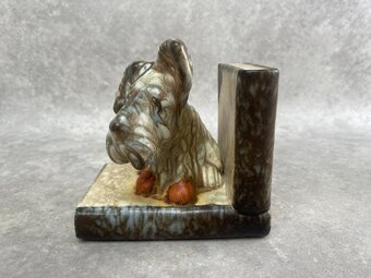 Art deco keramické zarážky na knihy ,dekor psíky - 7