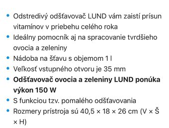 Odšťavňovač ovocia a zeleniny LUND - 7