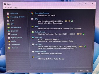 PREDÁM HERNÝ PC - I5 11400F, RX 6700 XT 12GB, 32GB DDR4, SSD - 7