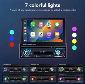 1-din rádio s výsuvnou obrazovkou car play, android car - 7
