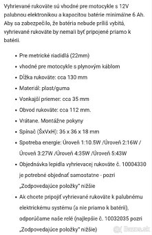 Predám vyhrievané rukoväte - gripy Saito - 7