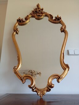 Luxusné masívne starožitné zrkadlo, pozlátené 125x70 cm - 7