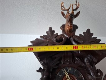 Predám staré funkčné kukučkové hodiny s jeleňom polky 89 € - 7
