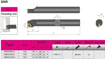 Malé závitové sústružnícke nože vnútorné - 7