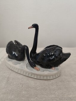 Galluba Hofmann čierne labute porcelánová soška - 7