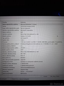 predám úplne noví notebook msi katana 15 b13v intel core7 - 7