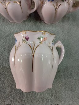 Růžový porcelán, sada 6 bucláčků, Chodov - 7