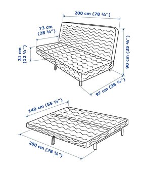Ikea nyhamn rozkladacia pohovka s pérovými vankúšmi - 7