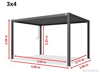 Hliníková pergola 3×4m - 7