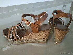 Hnedé kožené sandále - 7