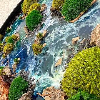 Machový obraz s epoxidom a drevom z očkového topoľa 63,5cm - 7