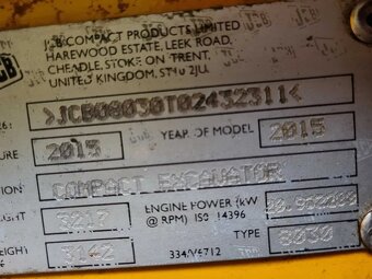 JCB 8030 ZTS Minibager 2016 3,2 tony 2232 Mtg Import Nórsko - 7