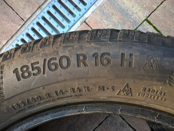 2 ks ZIMNÉ 185/60 R16 86H CONTINENTAL 7 mm 2020 LEN 15-€/kus - 7