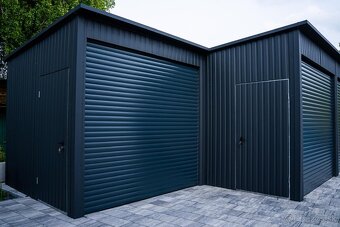 Montovaná dvojgaráž s pristavanou jednotkou – 6x5 m + 3x3 m - 7