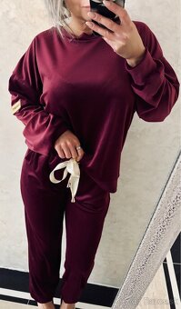 Damska velurova suprava dark bordo - 7