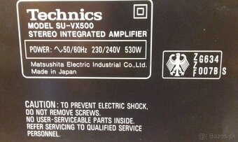 Spickovy 530W zosilnovac TECHNICS SU-VX500 tr. ClassAA =az45 - 7