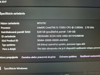 Pracovný Fujitsu E547 i5 ~2,7Ghz 14", 8Gb, 500 Gb SSD - 7
