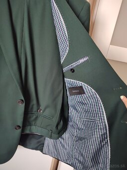 Pánsky tmavozelený oblek svadobný - 7