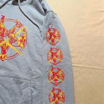 Palace flamed hood sivá mikina s ohňom S - 7