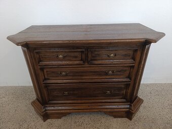 Starožitná komoda + zrcadlo, nábytek z masívu - 7