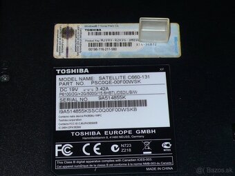 Predám dobrodružný notebook TOSHIBA Satellite C660-131 - 7