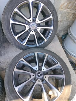4ks alu disky orig. MB 5x112 R18 + snimače + pneu - 7