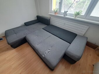 Sedacia súprava / rozkladací šedý gauč - 7