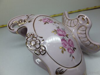 Růžový porcelán, pěkná žardiniéra, značená. - 7