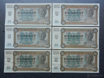 Bankovky slovenský štát nep. a perf. 6 - 7
