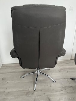 Relaxačné kreslo s podnožkou- tmavo šedé - 7