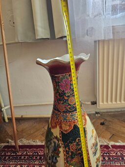 Dekoratívna porcelánová váza 72 cm – ručne maľovaná, orient - 7