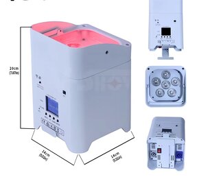 Led Wifi Batériové Svetlá 6x18W RGBWAUV 6in1 V-Show - 7